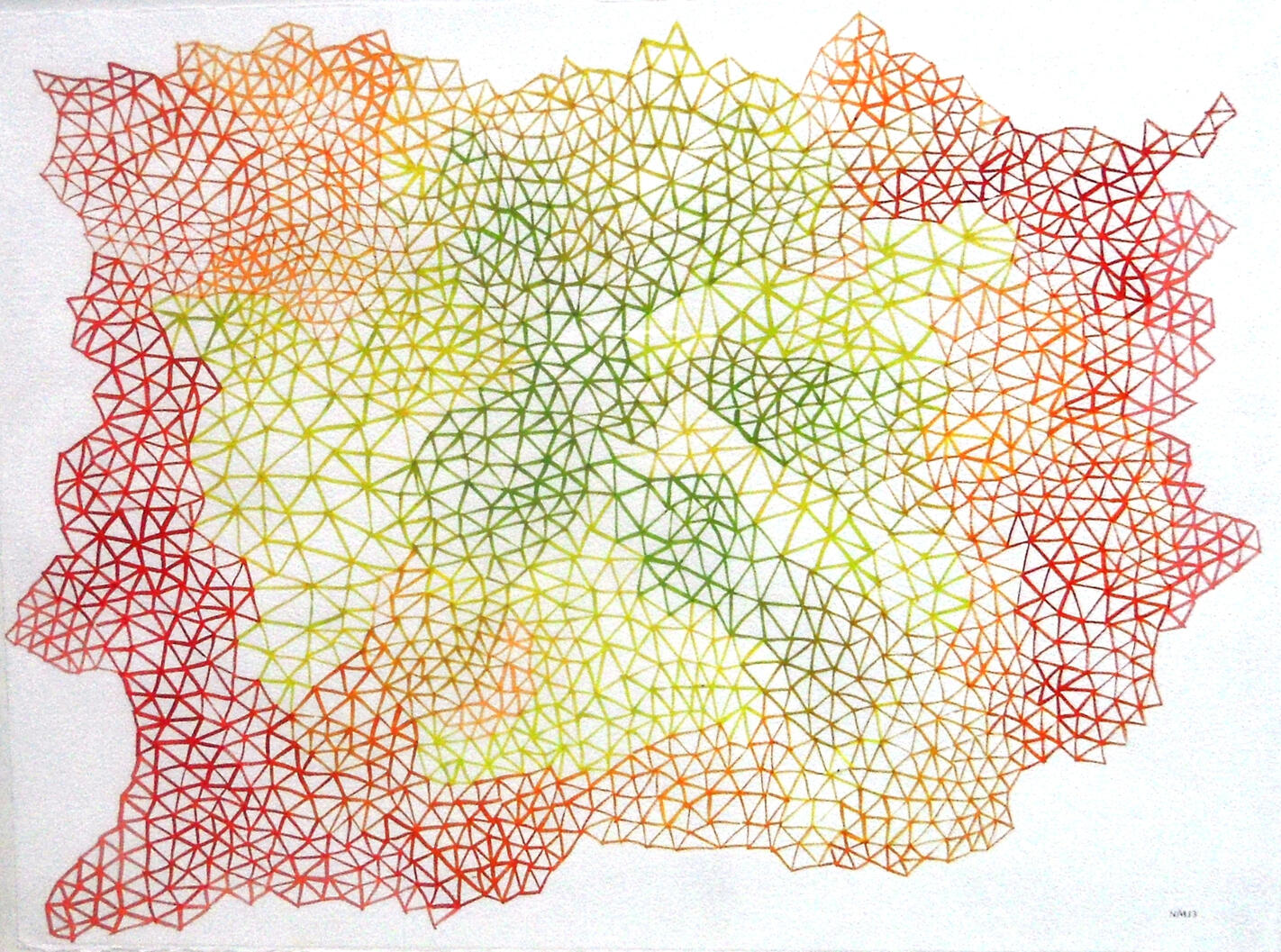 Chrystaline Mass, 2013, Acrylic on paper 760 x 570 mm. Exhibited in Nairobi, 2013