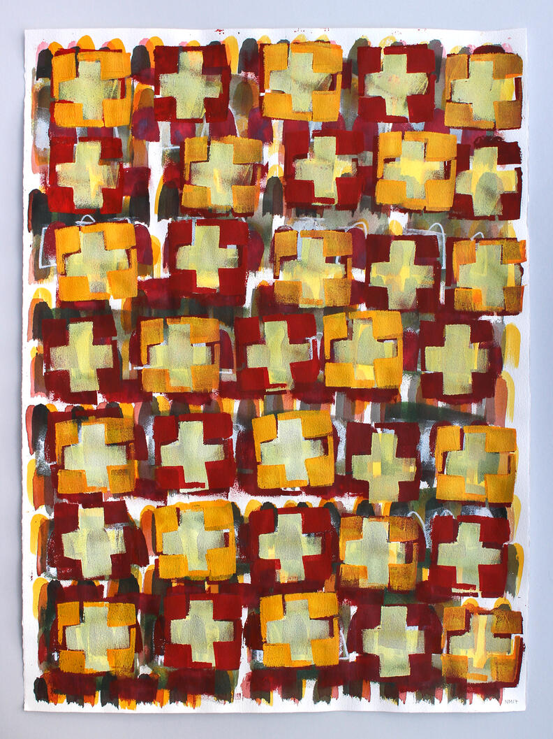 All the Graves, acrylic paint on paper, 760 x 560 mm, 2017